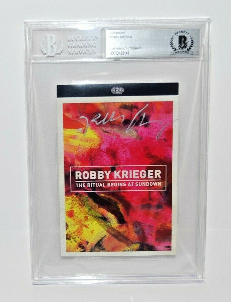 ROBBY KRIEGER signed (THE RITUAL BEGINS AT SUNDOWN) BECKETT Encapsulated BAS 