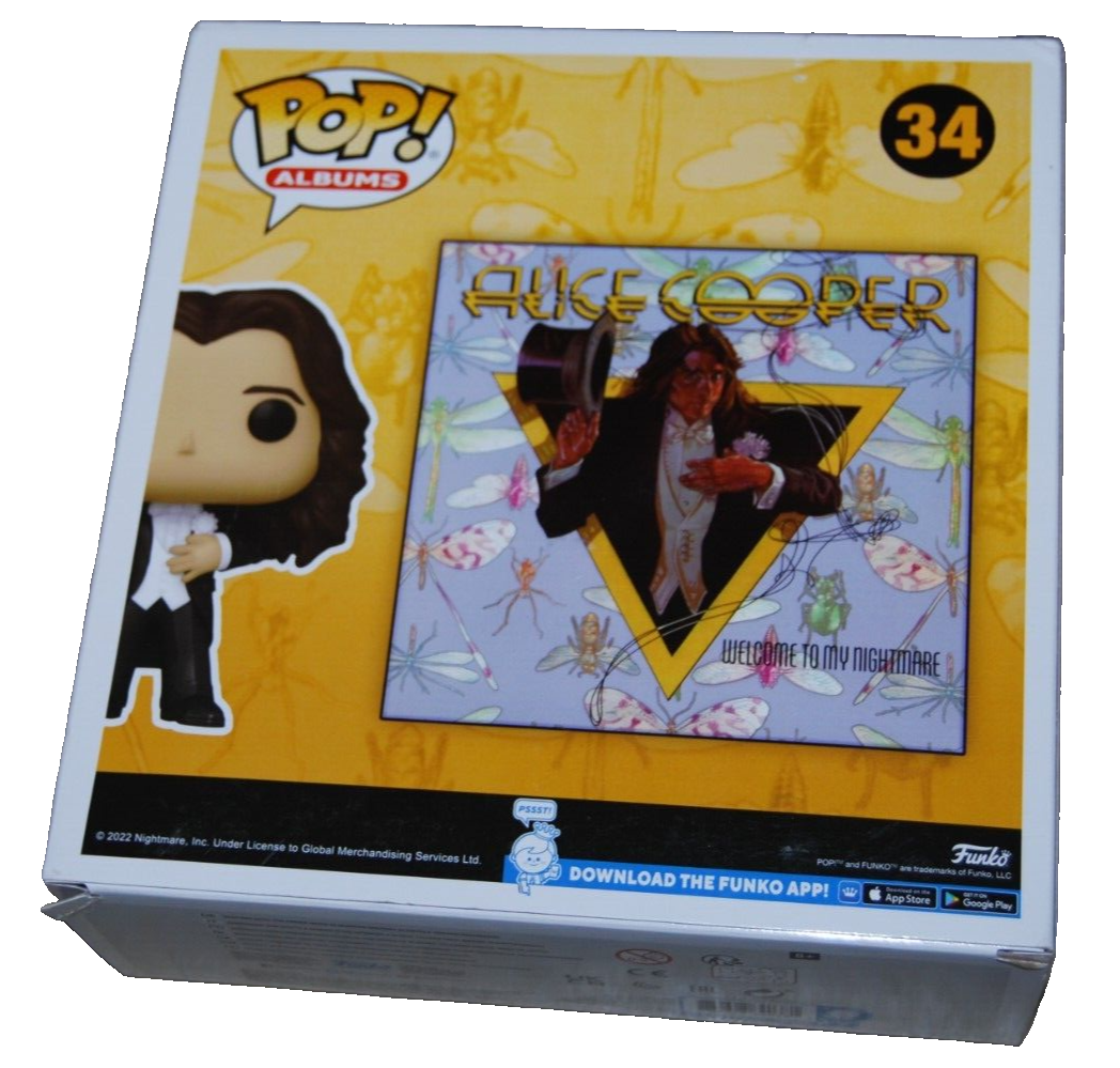ALICE COOPER signed (WELCOME TO MY NIGHTMARE) #34 Funko pop BECKETT BR00376