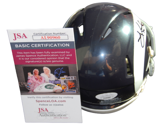 KURT WARNER signed (ST LOUIS RAMS) Throwback mini football helmet JSA AL90960