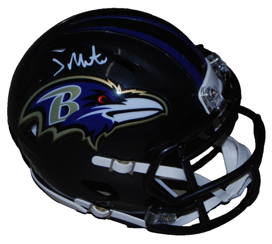JESSE MINTER signed (BALTIMORE RAVNES) mini football helmet BECKETT BAS BW07965