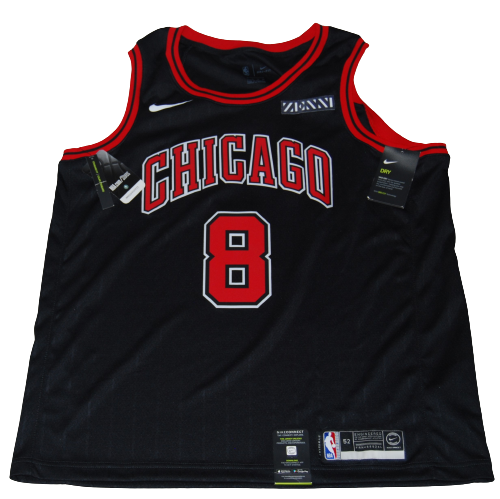 ZACK LAVINE signed (CHICAGO BULLS) Black Swingman jersey BECKETT BAS BG93628