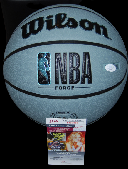 GEORGE GERVIN signed (SAN ANTONIO SPURS NBA Official size basketball JSA SS59866
