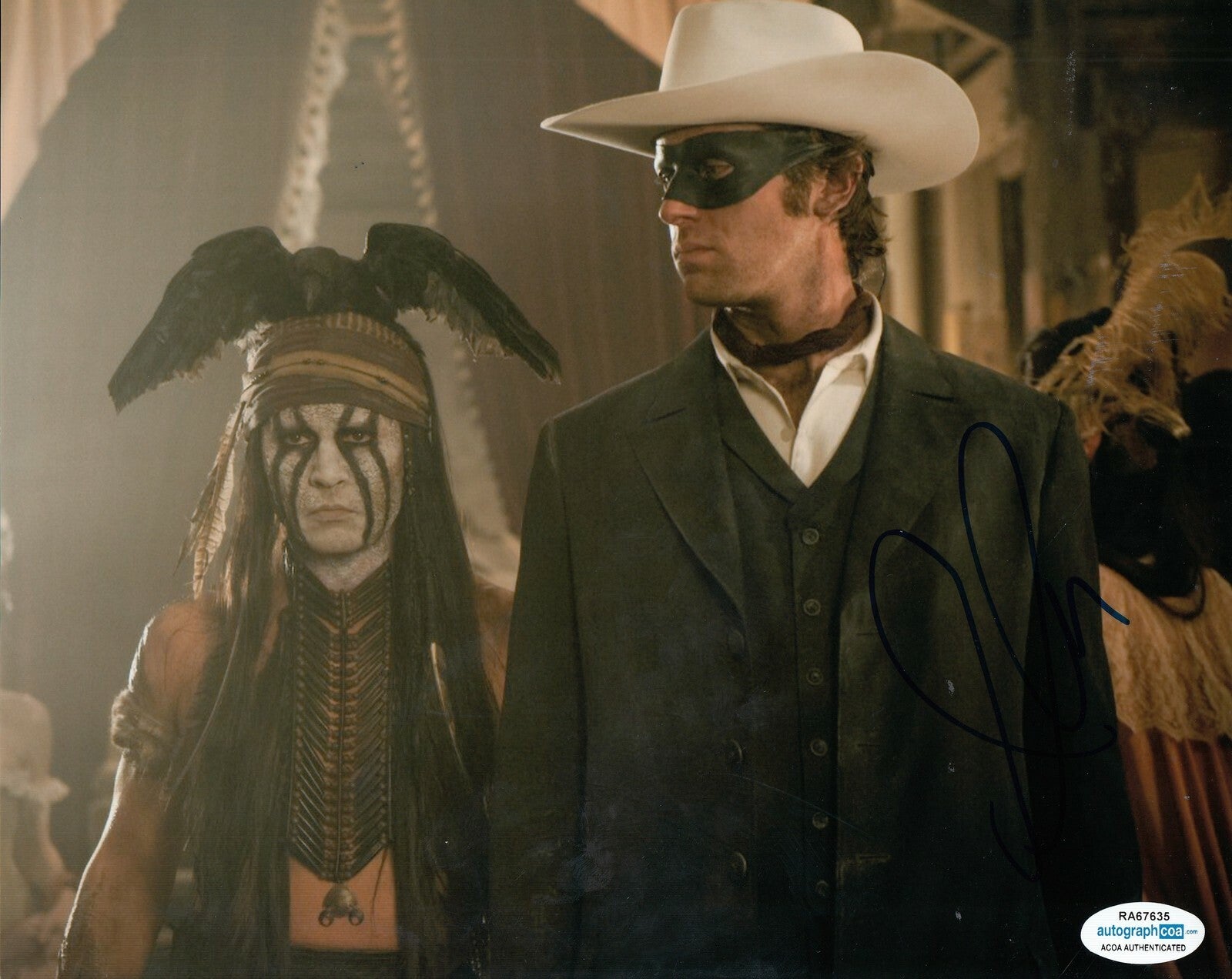 ARMIE HAMMER signed (THE LONE RANGER) *John* 8X10 photo ACOA Authenticated #1