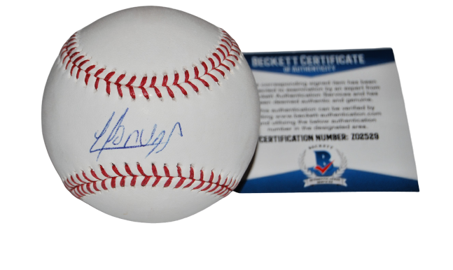 YOAN MONCADA signed (CHICAGO WHITE SOX) 2017 Futures MLB baseball BECKETT BAS