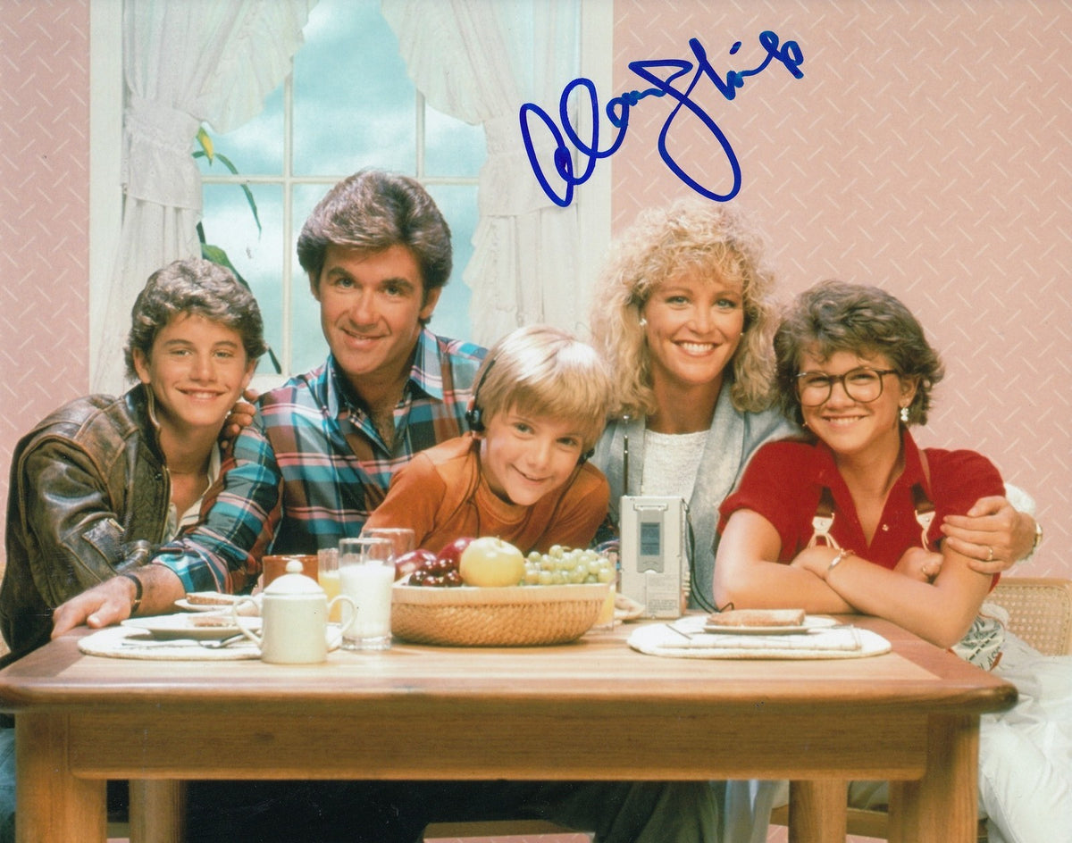 ALAN THICKE signed *FAMILY TIES* DR JASON SEAVER (CAST) 8X10 photograph W/COA #5