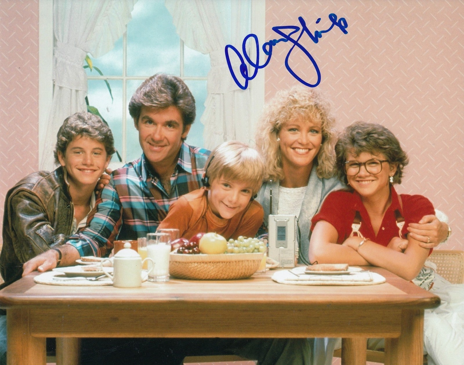 ALAN THICKE signed *FAMILY TIES* DR JASON SEAVER (CAST) 8X10 photograph W/COA #5