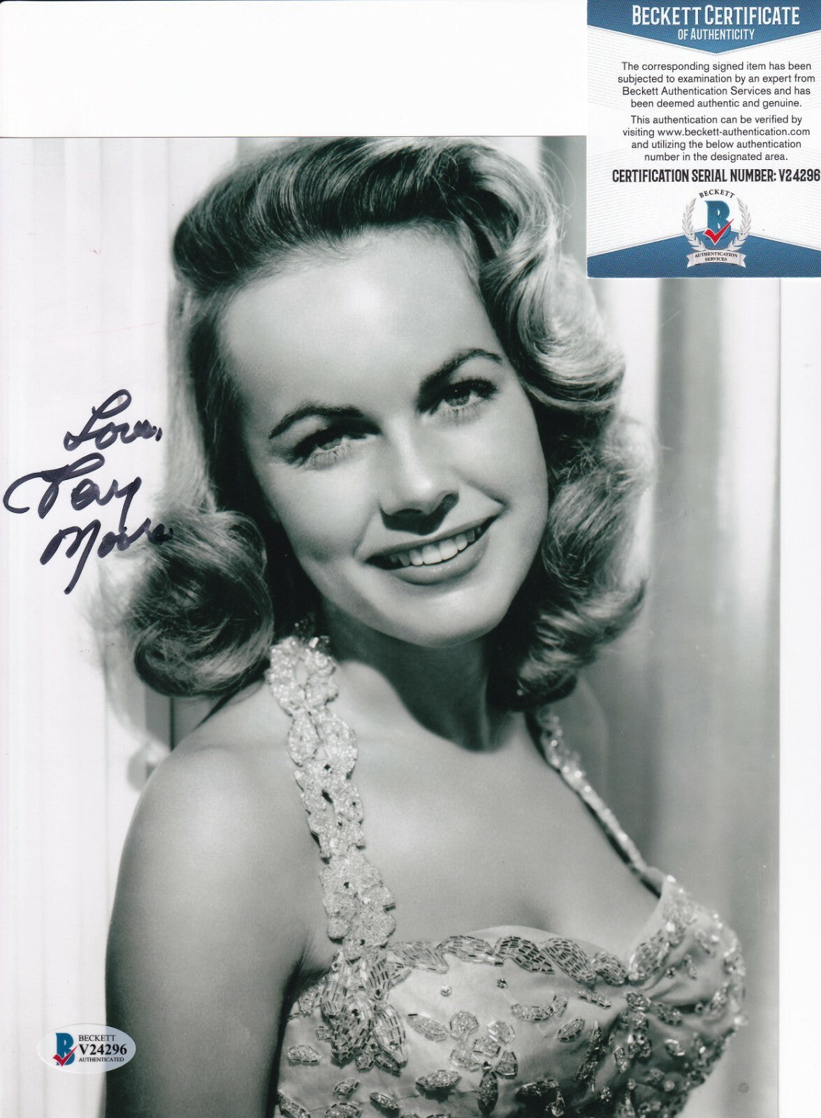 TERRY MOORE signed (MIGHTY JOE YOUNG) Actress 8X10 photo BECKETT BAS V24296