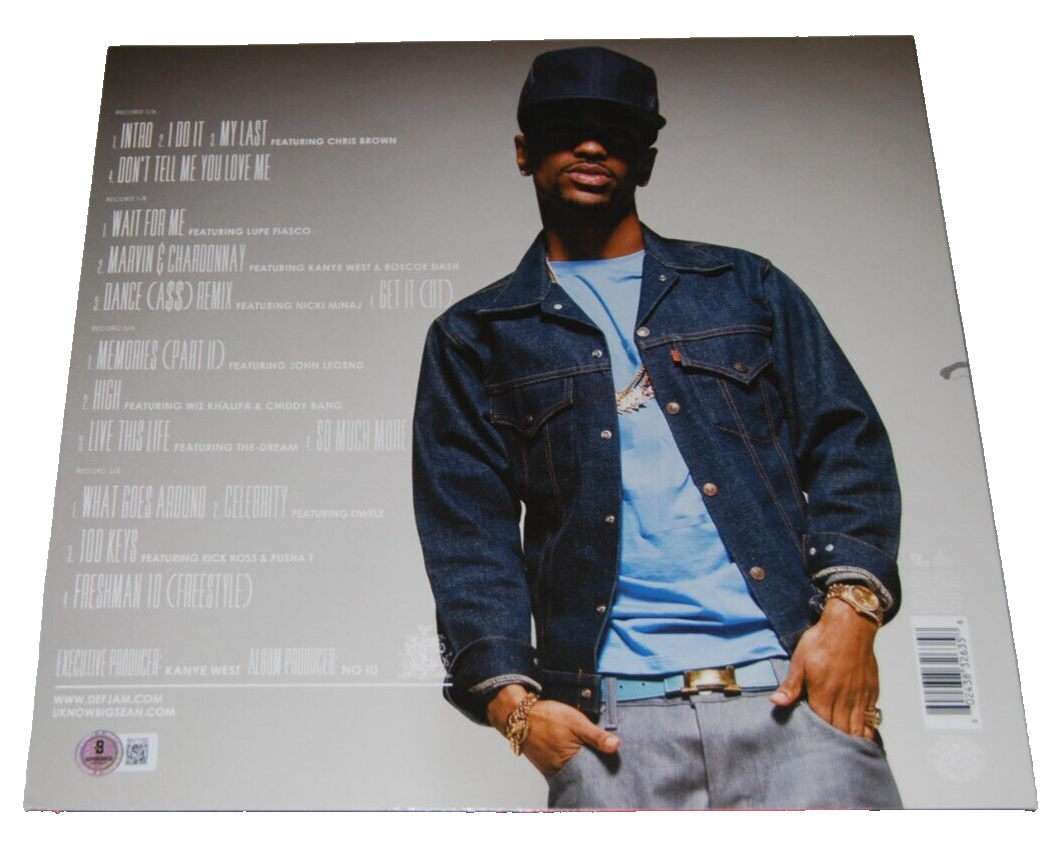 BIG SEAN signed (FINALLY FAMOUS) My Last Vinyl Record Album LP BECKETT BN71182