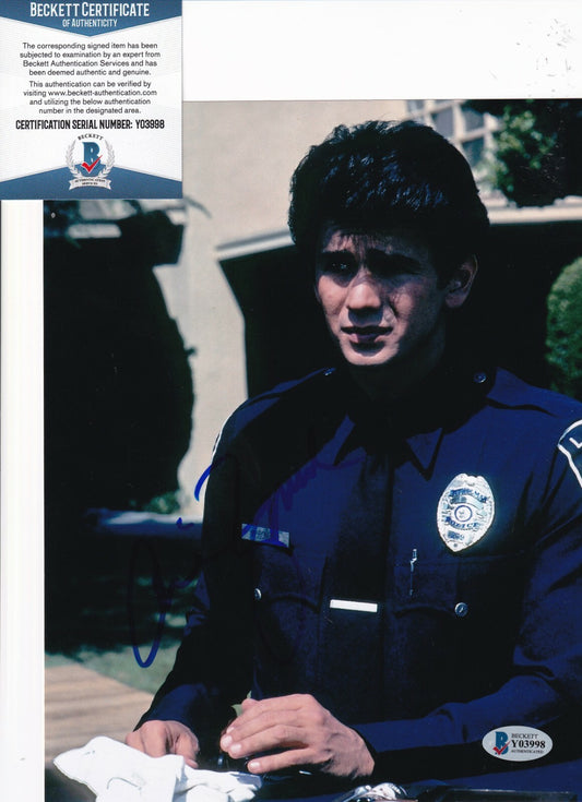 ADRIAN ZMED signed (T.J. HOOKER) Officer Romano 8X10 photo BECKETT BAS Y03998