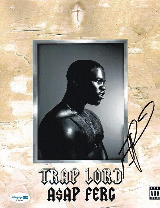 A$AP ASAP FERG signed (TRAP LORD) Rap Hip Hop Music 8X10 photo ACOA SD86848