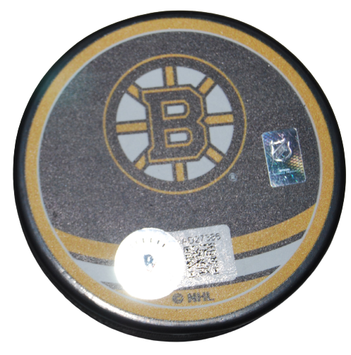 JIM MONTGOMERY signed (BOSTON BRUINS) hockey logo puck BECKETT BAS AD27386