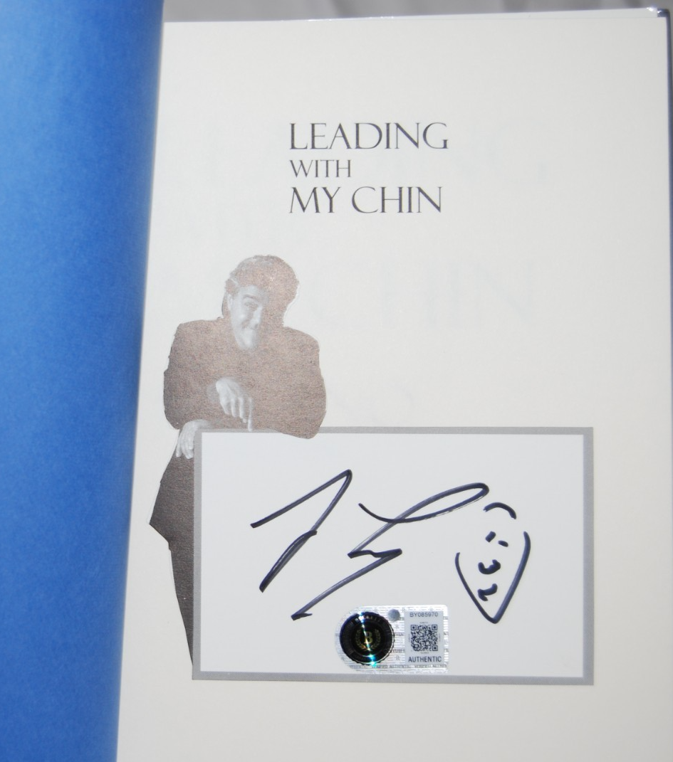 JAY LENO signed (LEADING WITH MY CHIN) 1996 hardcover book BECKETT BY085970