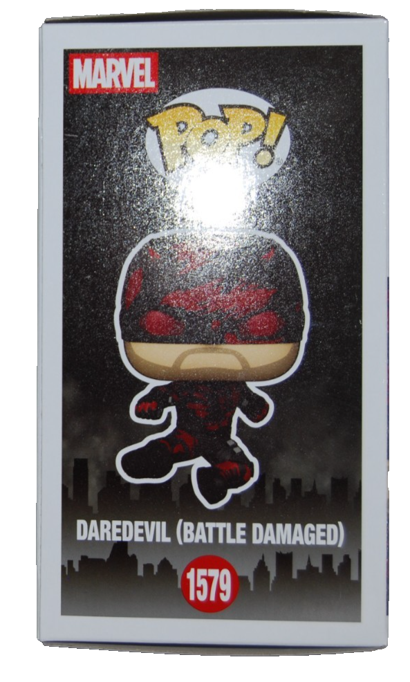 CHARLIE COX signed (DAREDEVIL) Battle Damage Funko Pop #1579 BECKETT BY085867