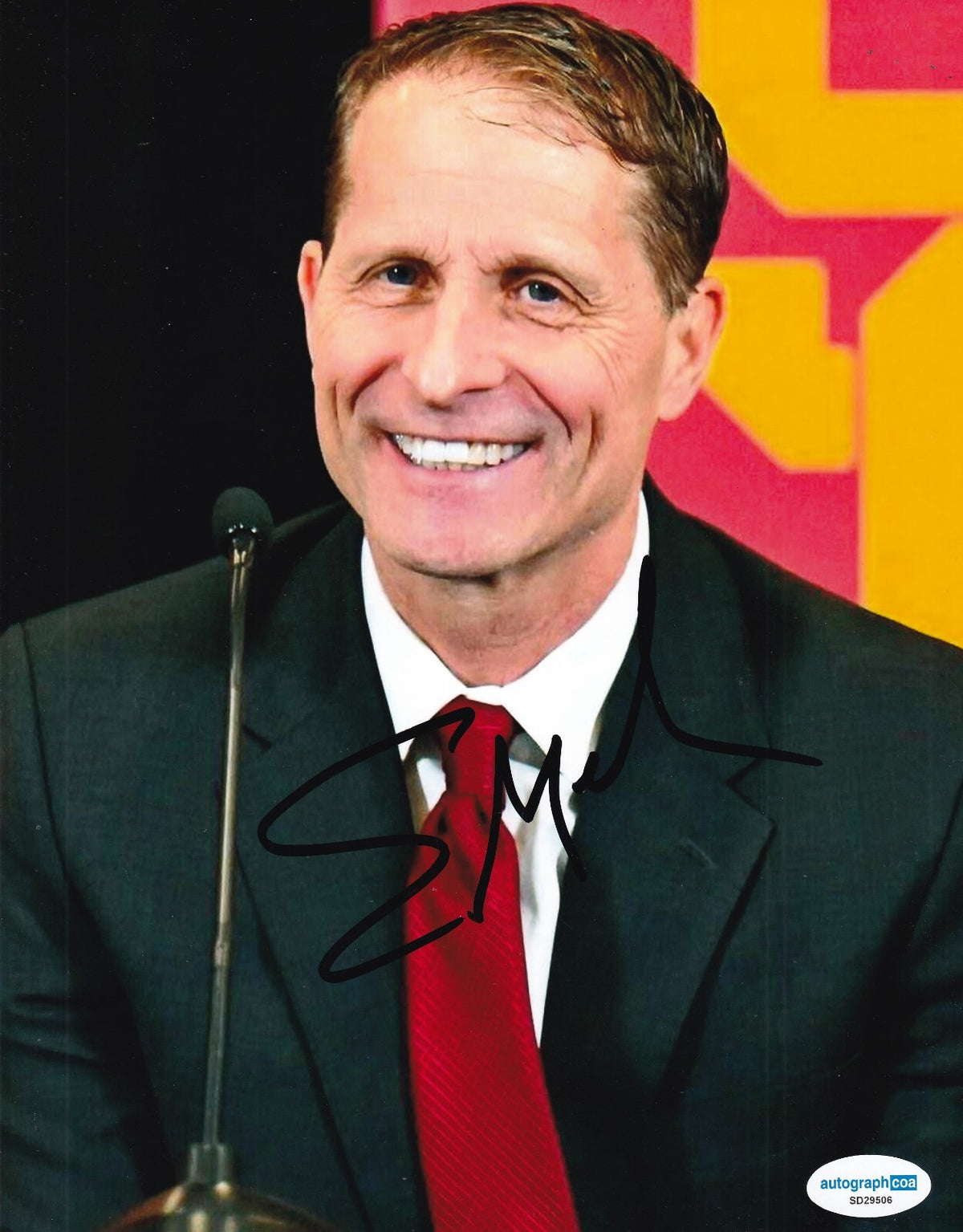 ERIC MUSSELMAN signed (USC TROJANS) Coach basketball 8X10 photo ACOA SD299506