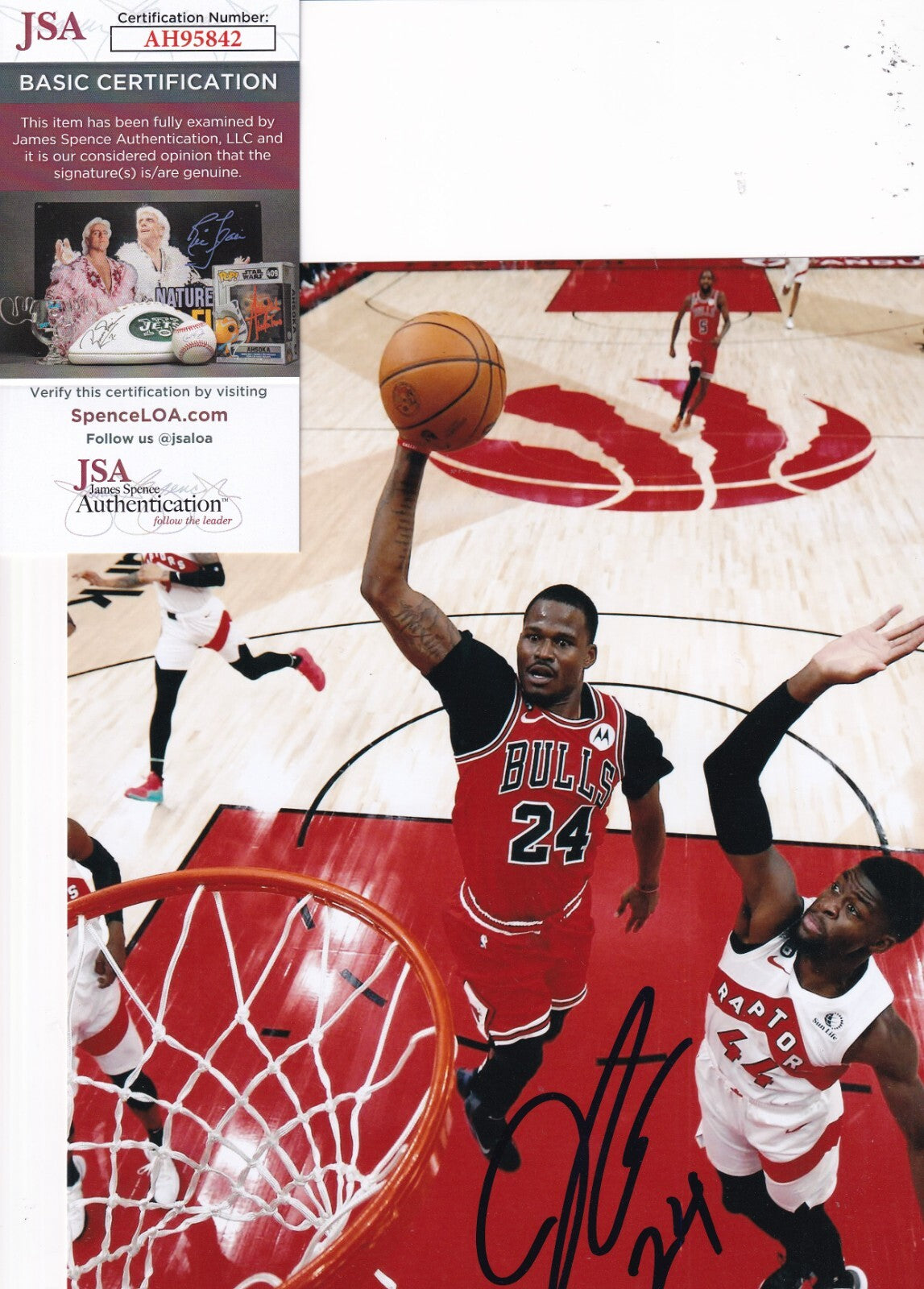 JAVONTE GREEN signed (CHICAGO BULLS) basketball 8X10 photo JSA COA AH95842