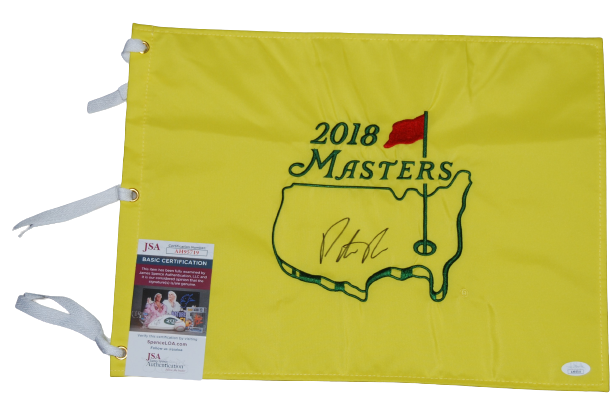 PATRICK REED signed (2018 MASTERS) Champion Golf pin flag JSA COA AH95719