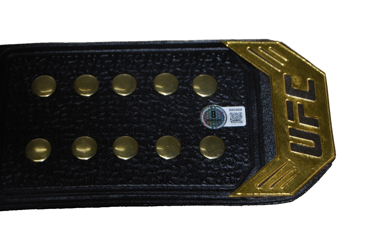 KHAMZAT CHIMAEV signed (UFC) MMA Leather Championship Belt BECKETT BAS BW54036