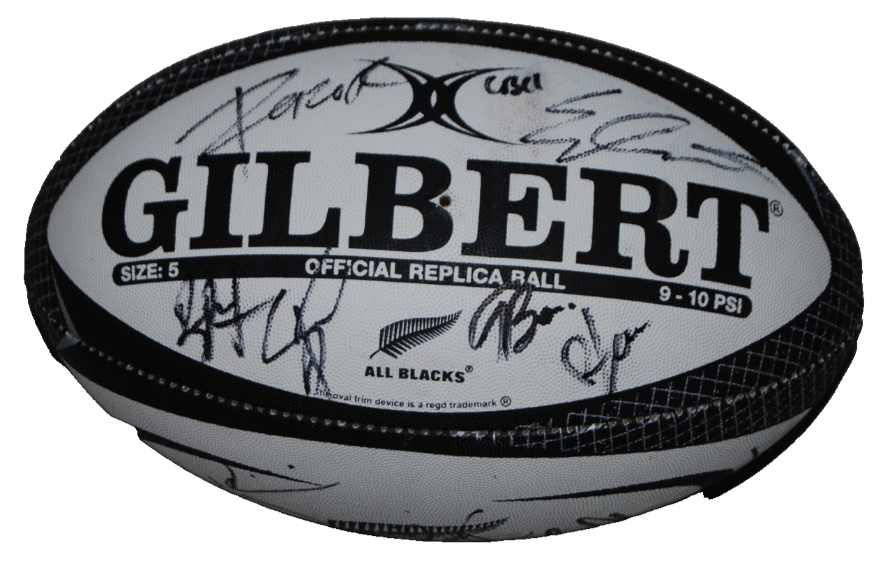 2025-26 NEW ZEALAND ALL BLACKS team signed Gibert match rugby ball W/COA #2