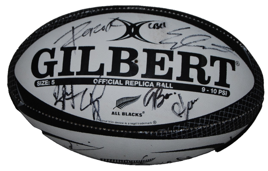 2025-26 NEW ZEALAND ALL BLACKS team signed Gibert match rugby ball W/COA #2