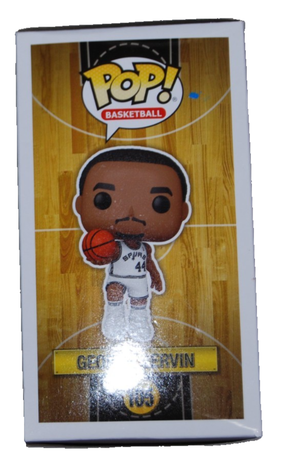 GEORGE GERVIN signed (SAN ANTONIO SPURS) Funko Pop #105 BECKETT BAS BT56263