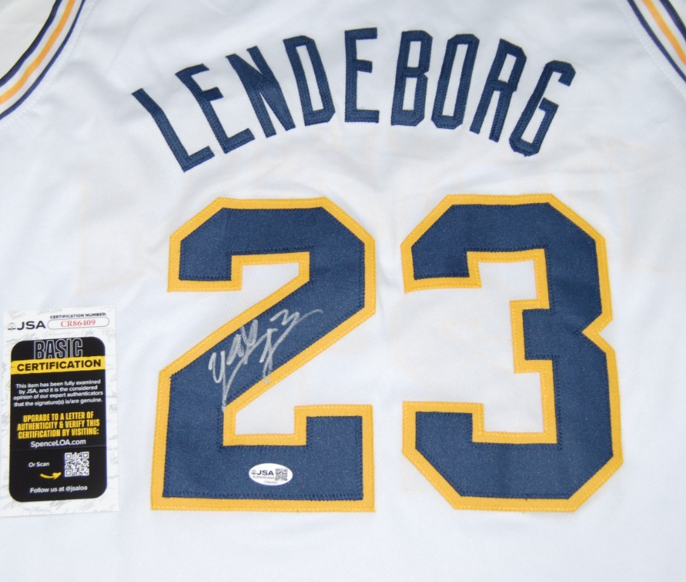 YAXEL LENDEBORG signed (Michigan Wolverines) basketball jersey JSA CR86049
