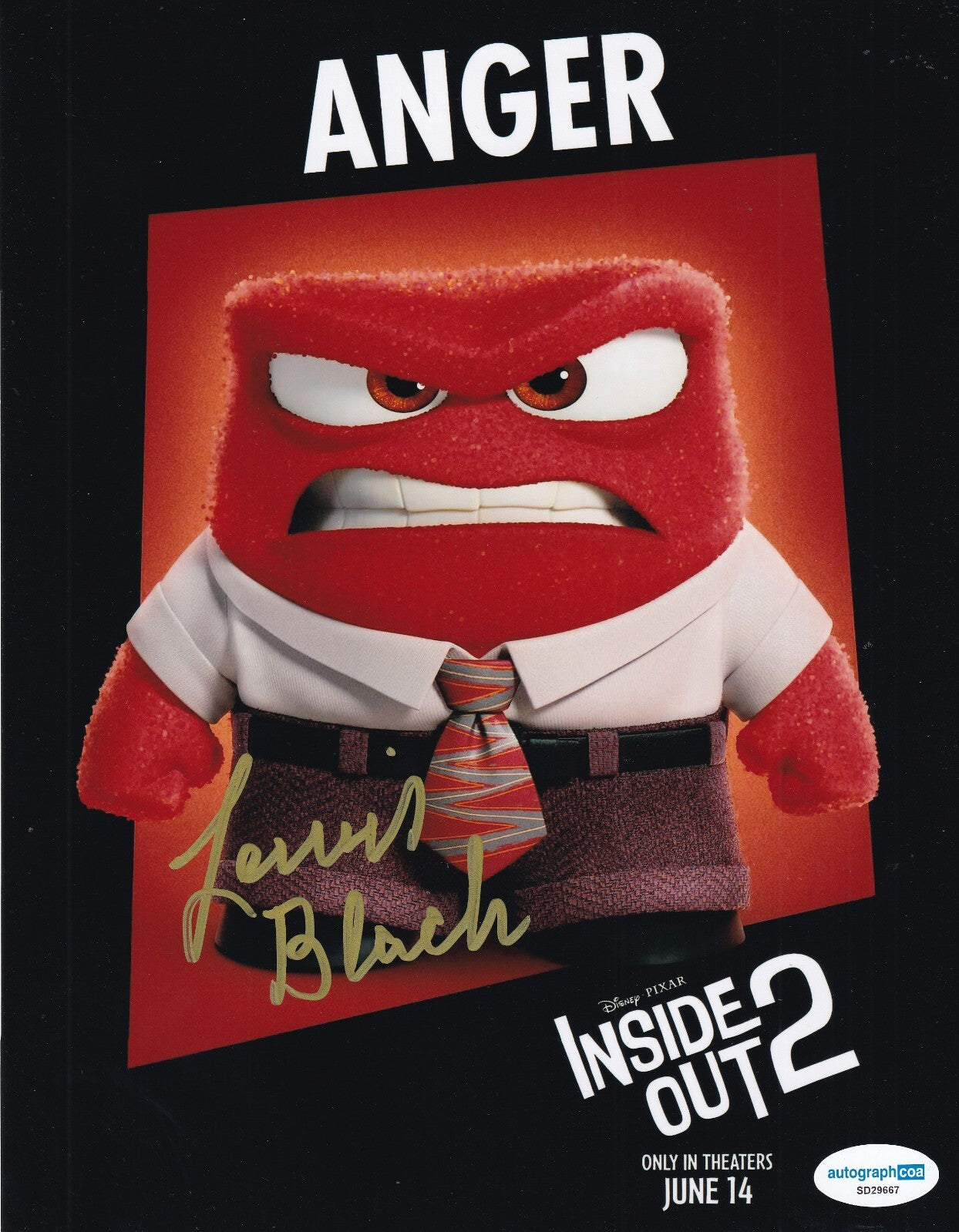 LEWIS BLACK signed (INSIDE OUT 2) Anger movie autograph 8x10 photo ACOA SD29667