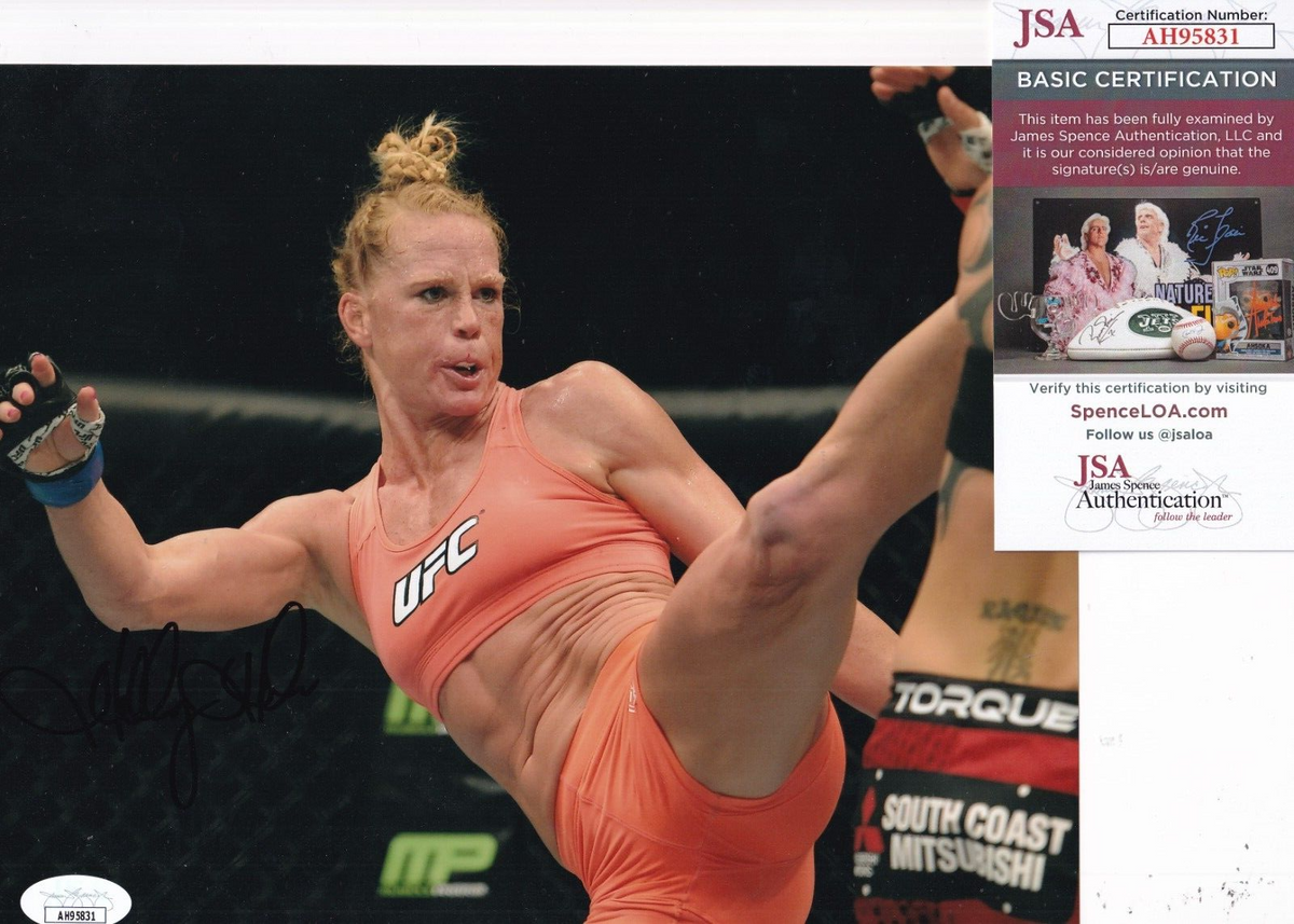 HOLLY HOLM signed (UFC FIGHTING) MMA KICKBOXING 8X10 photo JSA COA AH95831