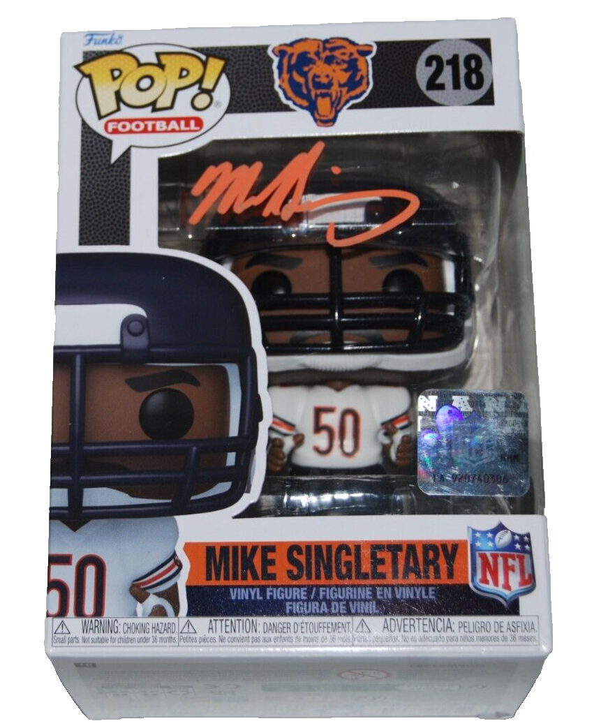 MIKE SINGLETARY signed (CHICAGO BEARS) NFL #218 Funko Pop BECKETT BAS 1W879112