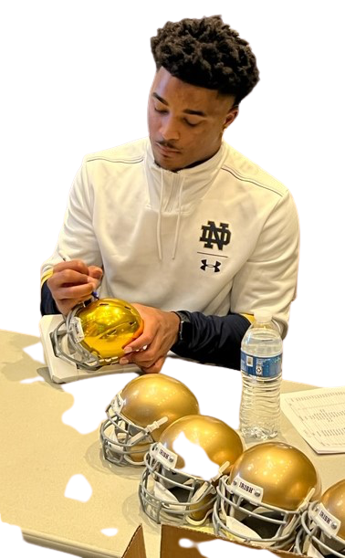LOGAN DIGGS signed (NOTRE DAME FIGHTING IRISH) God Country ND! mini helmet JSA