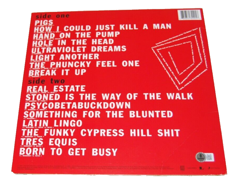 B-REAL and SEN DOG signed (CYPRESS HILL) Record album LP BECKETT BN71186