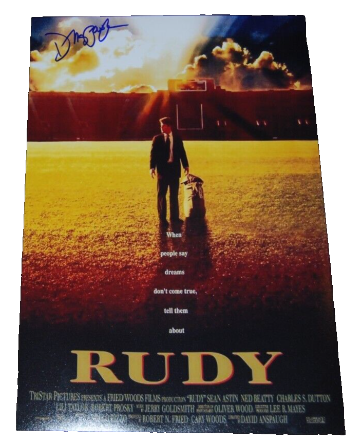 DAVID ANSPAUGH signed (RUDY) autographed director 12X18 movie poster photo W/COA