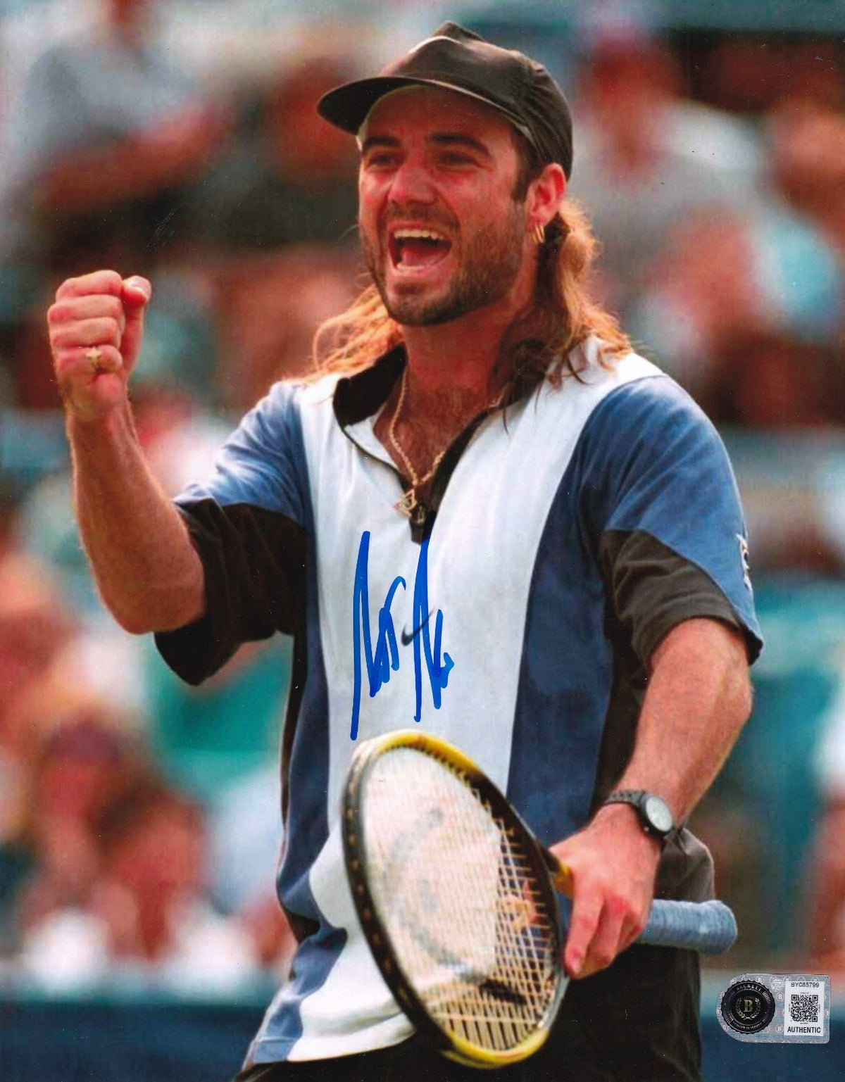 ANDRE AGASSI signed (TENNIS) Star US OPEN Champ 8X10 photo BECKETT B7085799