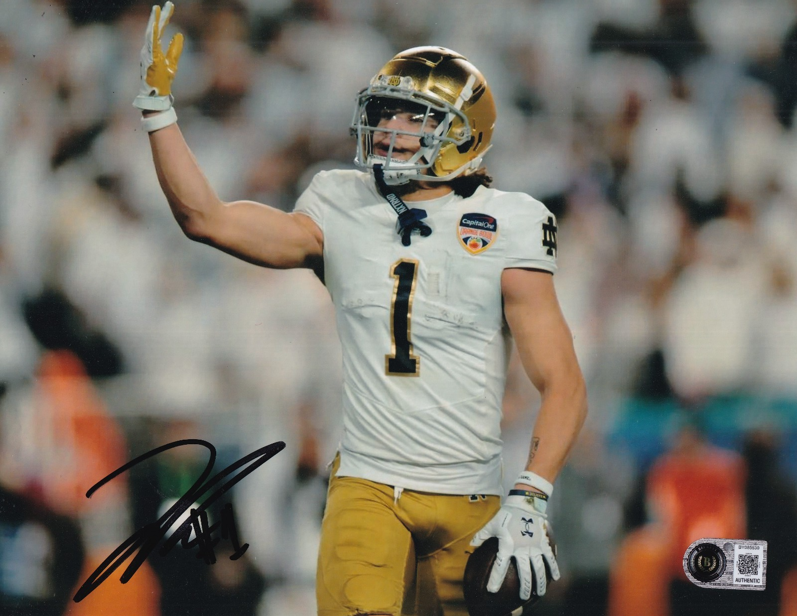 JADEN GREATHOUSE signed (NOTRE DAME FIGHTING IRISH) 8X10 photo BECKETT BY085630