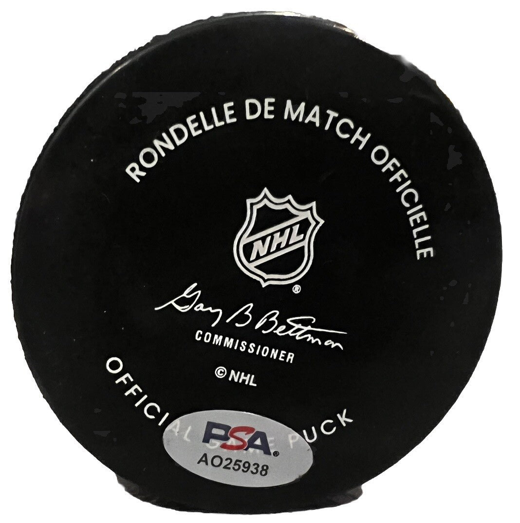 ARTYOM LEVSHUNOV signed (CHICAGO BLACKHAWKS) official game puck PSA/DNA AQ25938