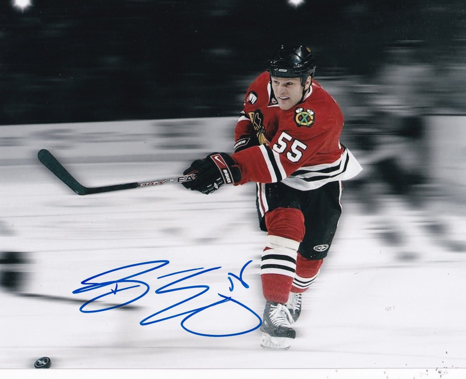 BEN EAGER signed (CHICAGO BLACKHAWKS) autographed HOCKEY 8X10 photo W/COA #3