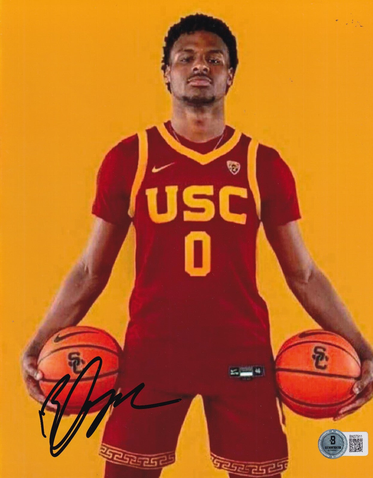 BRONNY JAMES signed (USC TROJANS) Basketball 8X10 photo BECKETT BAS BN37911