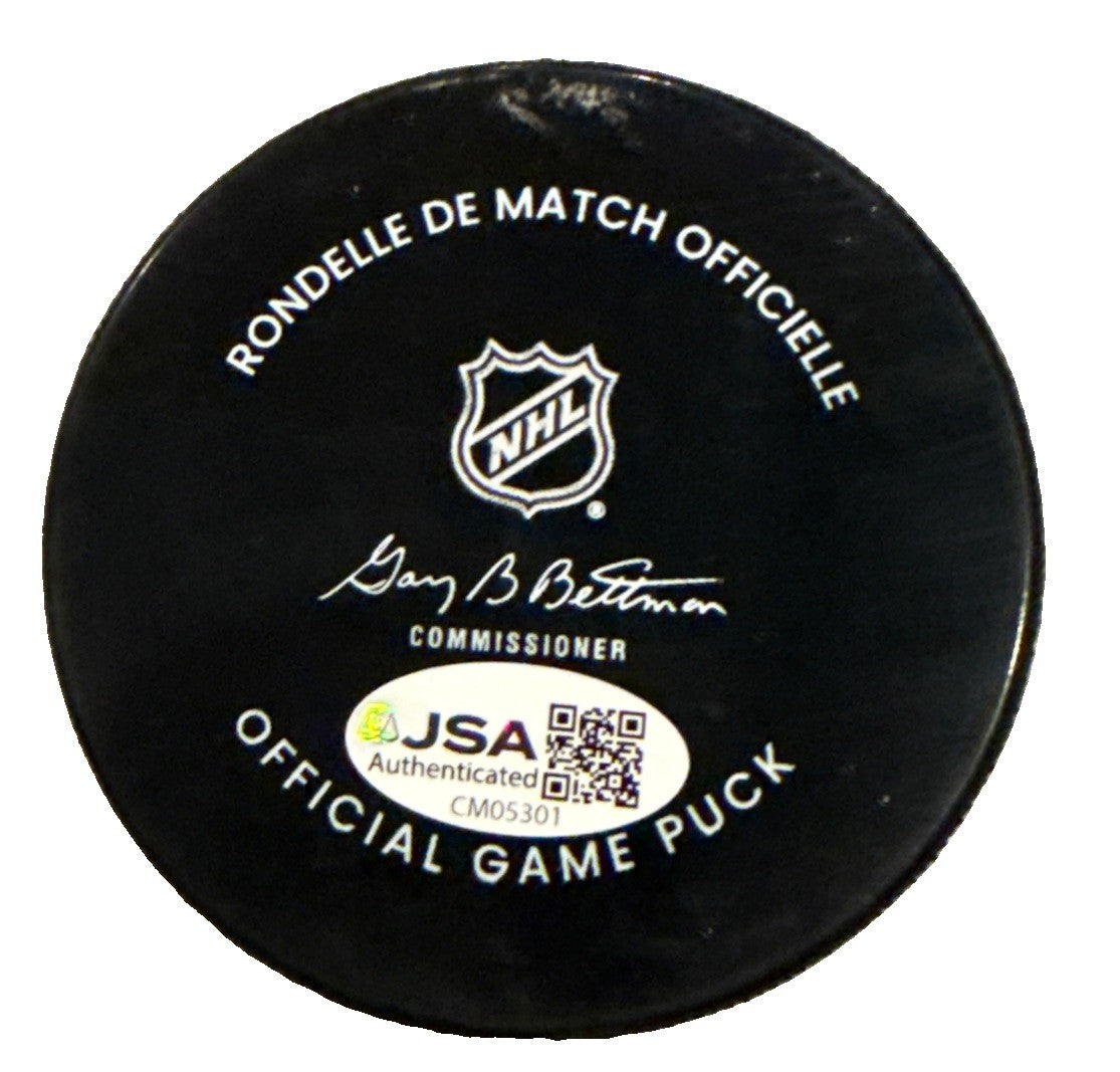 TRISTAN BRONZ signed (PITTSBURGH PENGUINS) hockey game puck JSA CM05301