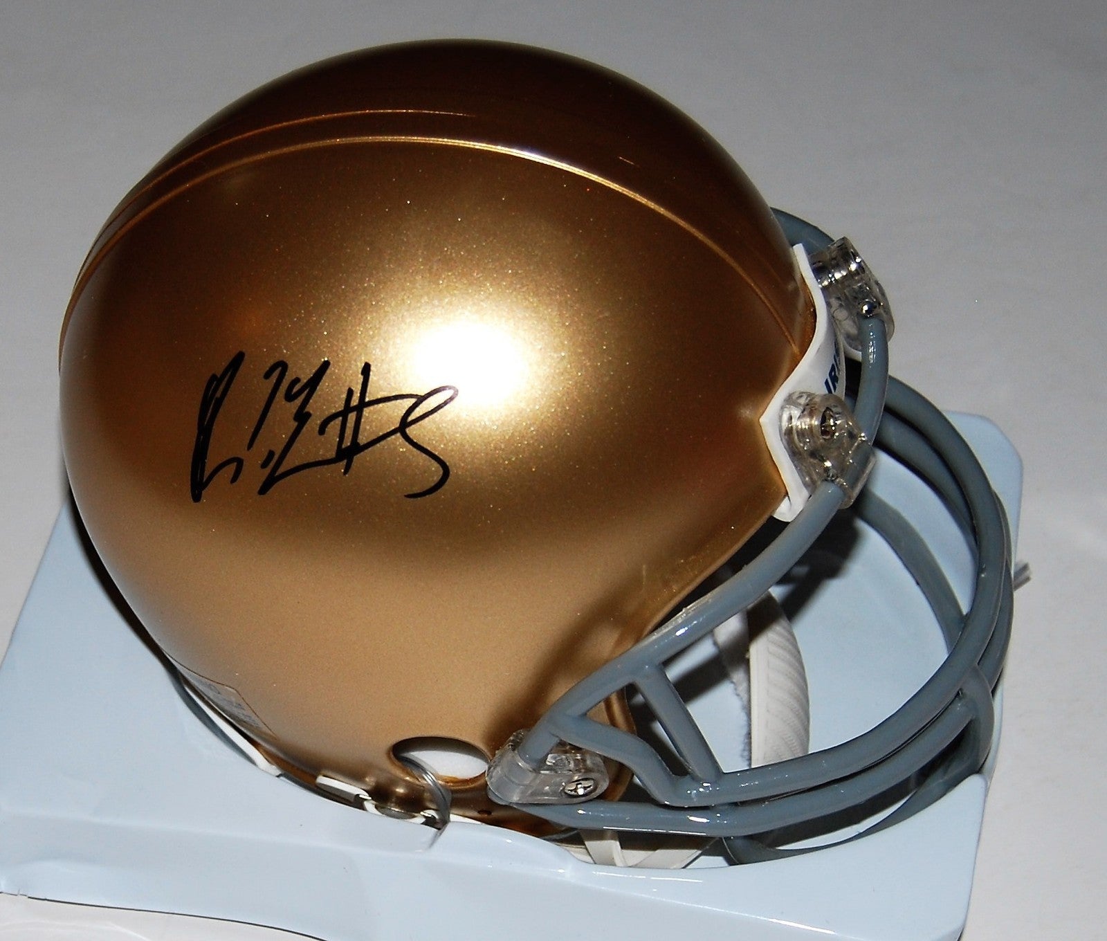 NYLES MORGAN signed *NOTRE DAME FIGHTING IRISH* mini football helmet W/COA