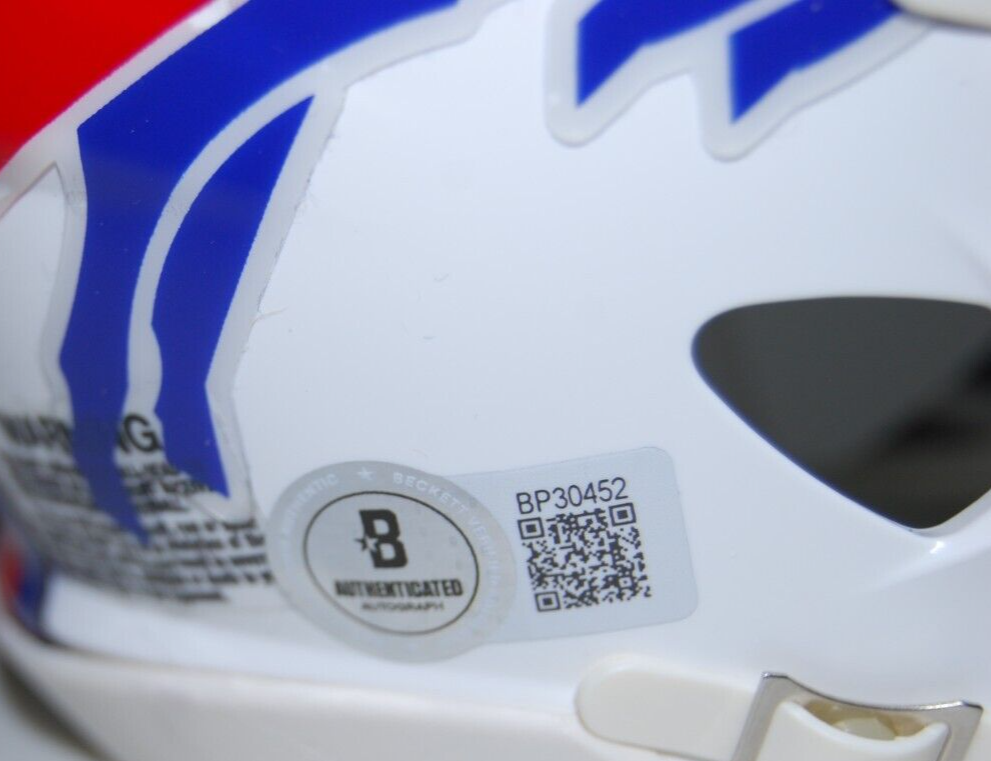 ANDRE REED signed (BUFFALO BILLS) mini football helmet BECKETT BAS BP30452