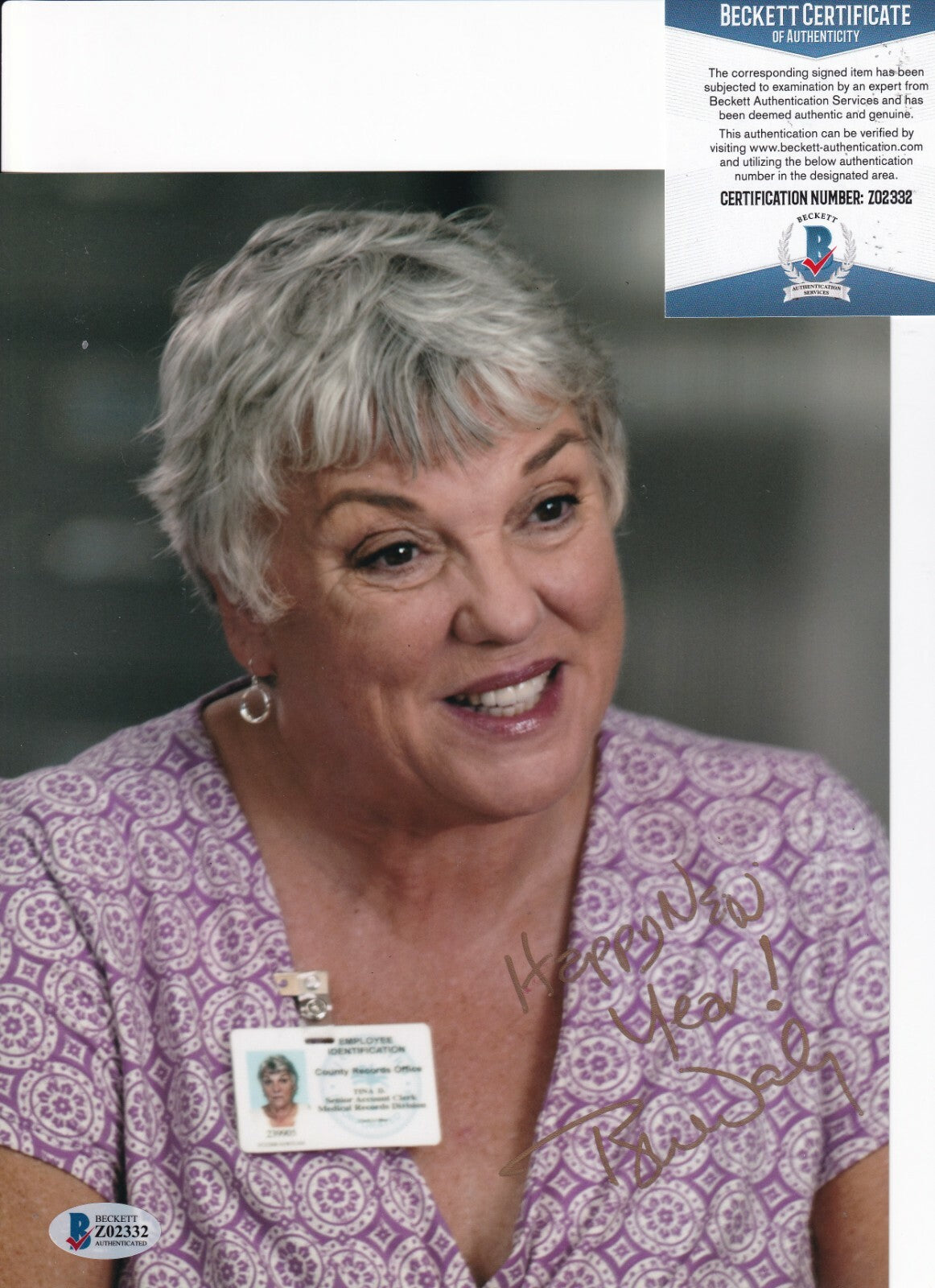 TYNE DALY signed (BURN NOTICE) autographed Actress 8X10 photo BECKETT BAS Z02332