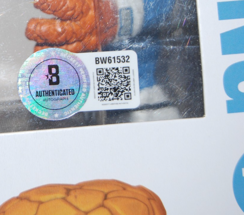 EBON MOSS-BACHRACH signed (FANTASTIC FOUR) The Thing Funko PopBECKETT BW61532
