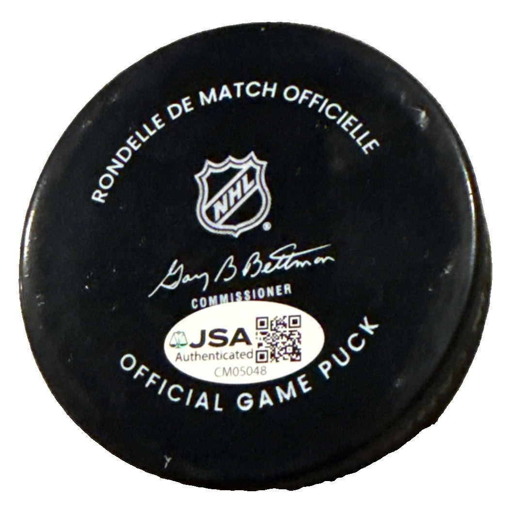 KONSTA HELENIUS signed (BUFFALO SABRES) Official Game puck JSA COA CM05048