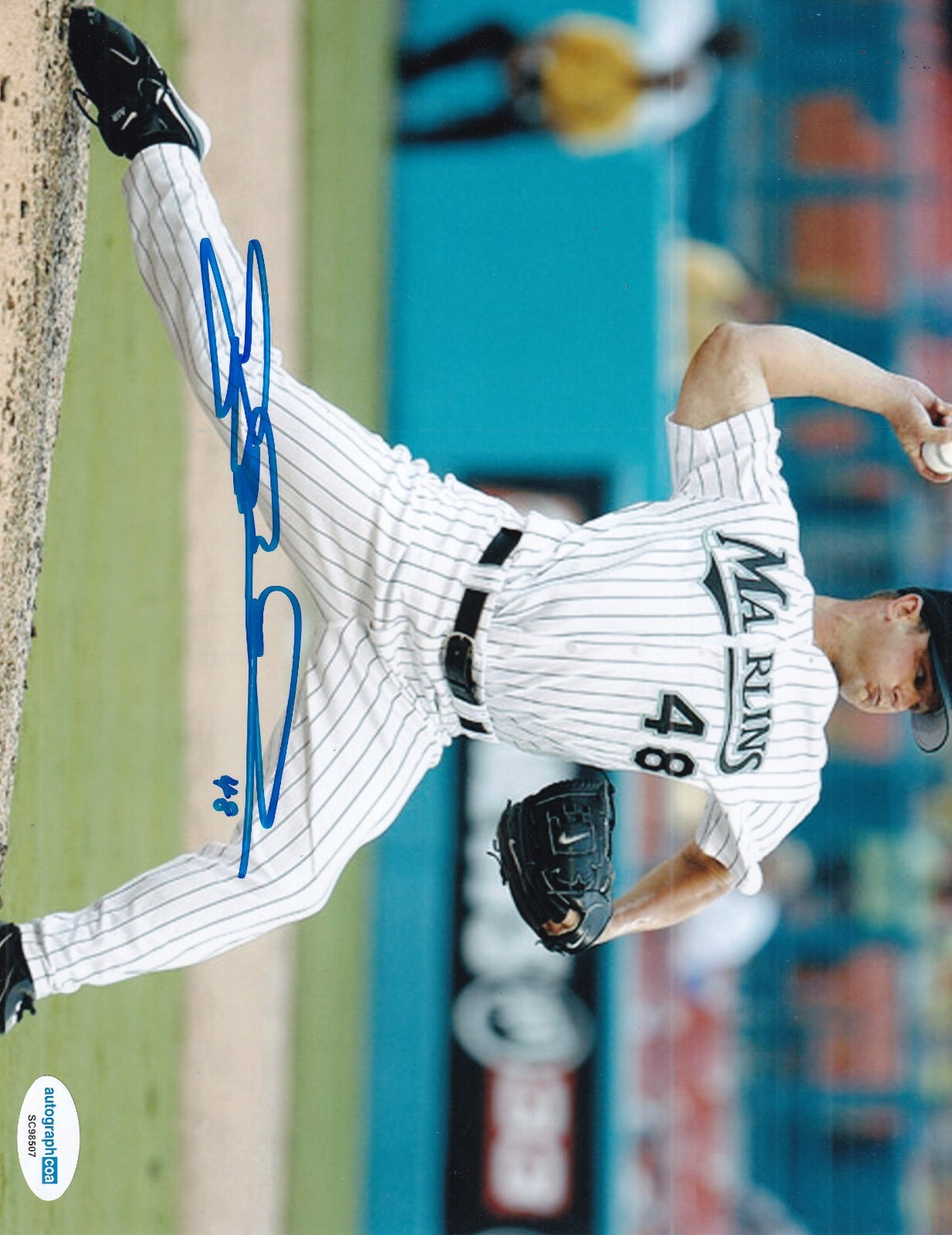 JOE BOROWSKI signed (FLORIDA MARLINS) baseball 8X10 photo ACOA SC98507