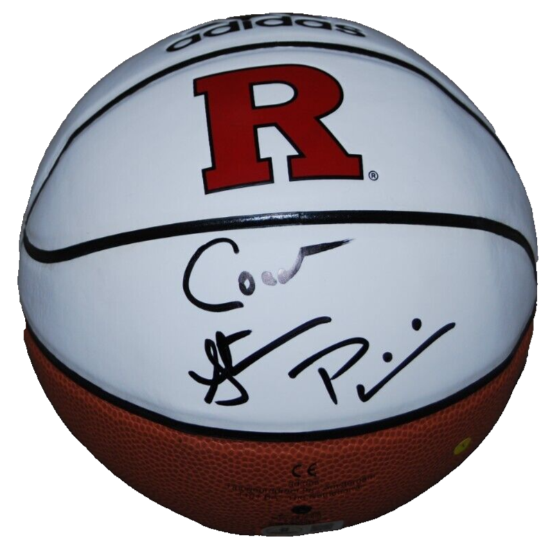 STEVE PIKIELL signed (RUTGERS SCARLET KNIGHTS) Mini basketball  BECKETT BR32942