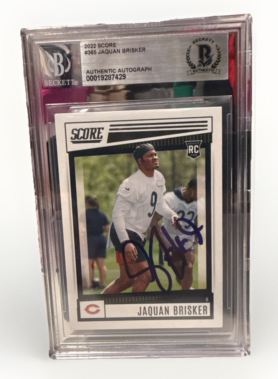 Jaquan Brisker signed Chicago Bears 2022 Score#365 RC Card Beckett 00019287429