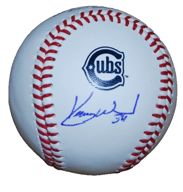 KERRY WOOD signed (CHICAGO CUBS) Logo Major League baseball BECKETT BAS BW61617