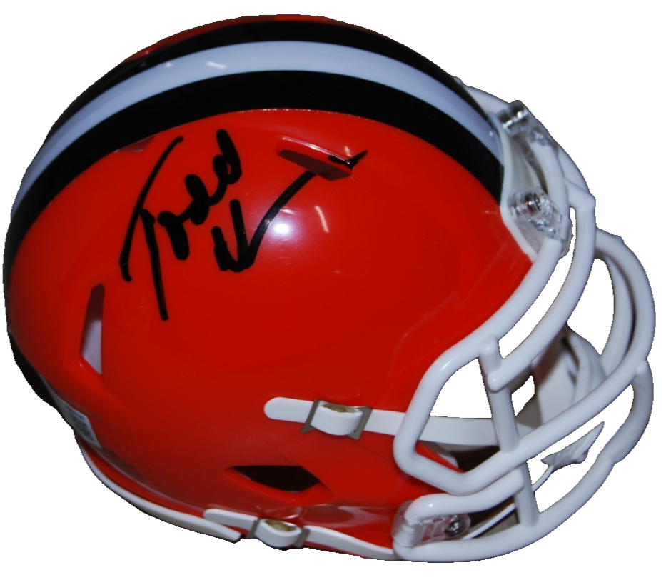TODD MONKEN signed (CLEVELAND BROWNS) mini football helmet BECKETT BAS BW61147