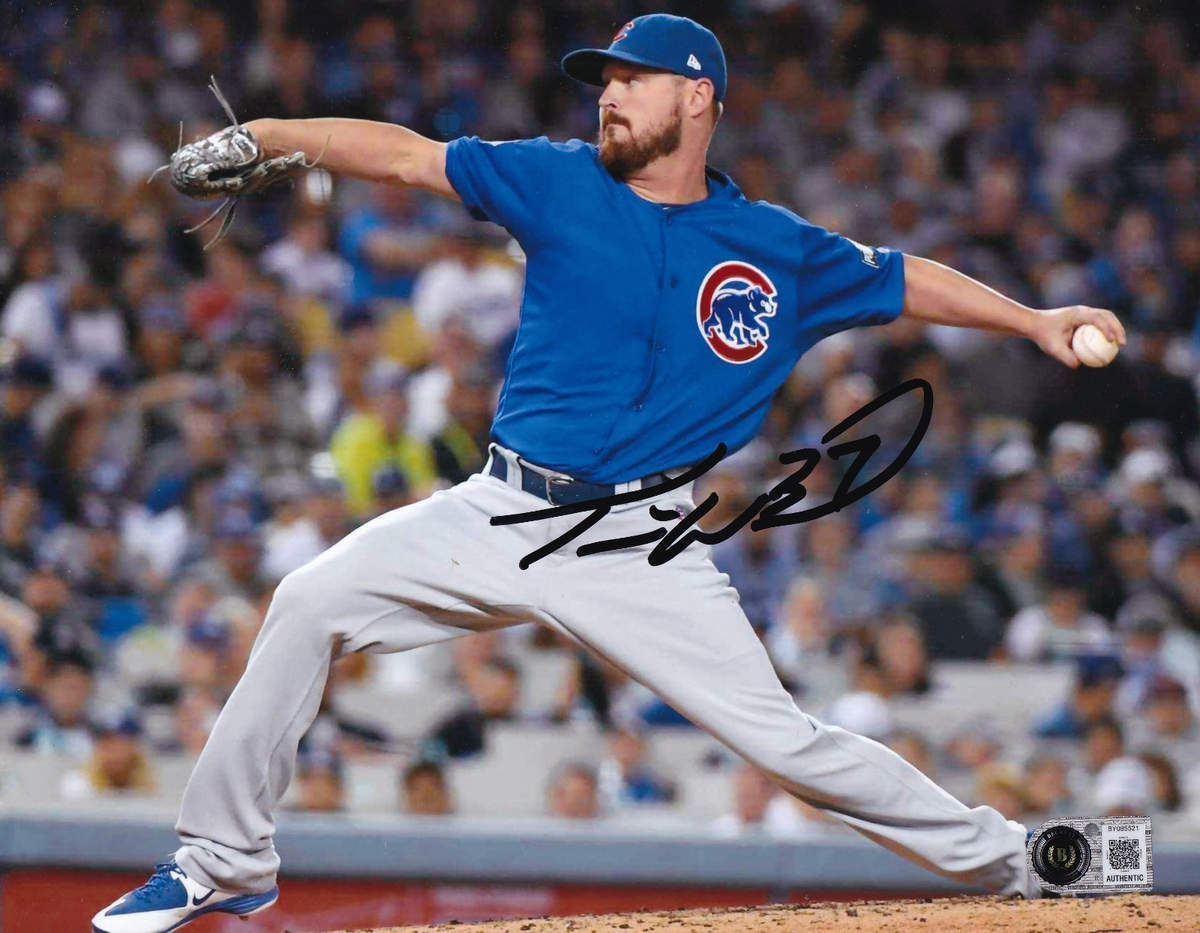 TRAVIS WOOD signed (CHICAGO CUBS) baseball 8X10 photo BECKETT BAS BY085521