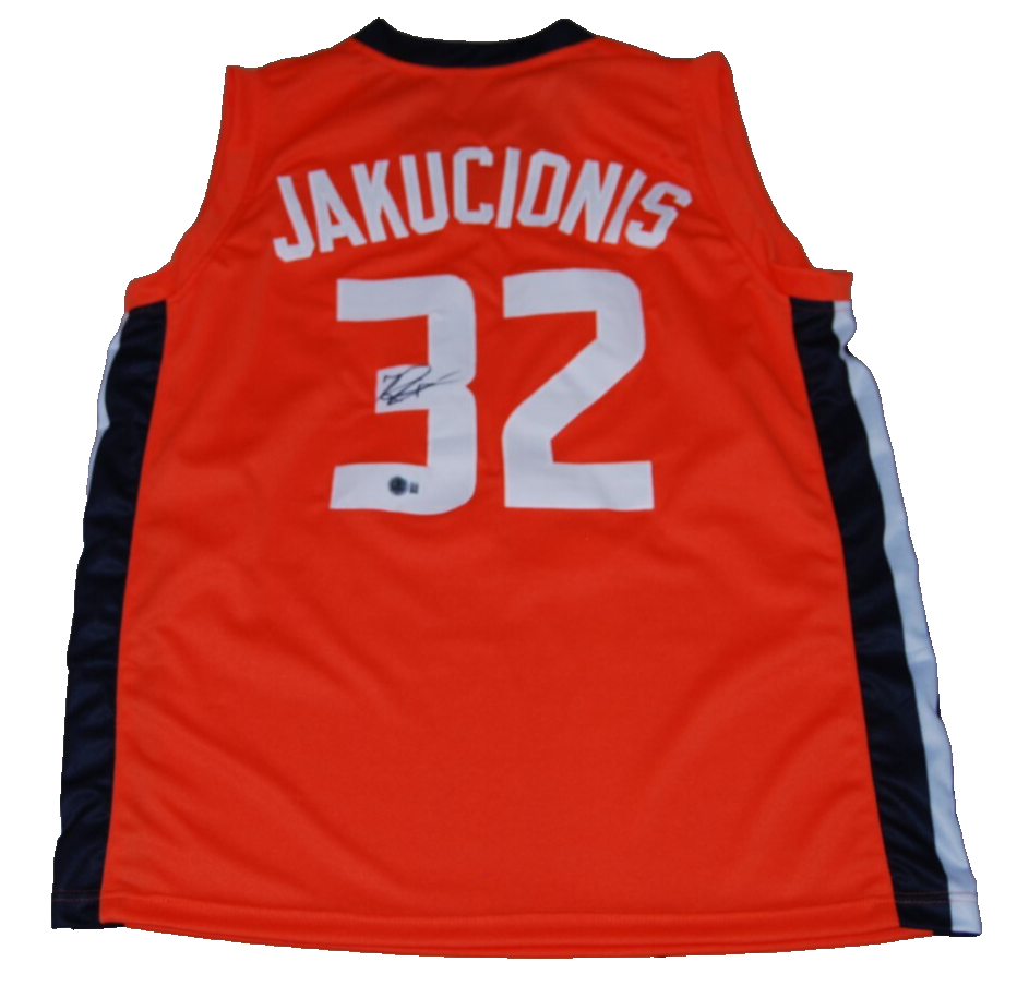 KASPARAS JAKUCIONIS signed (ILLINOIS FIGHTING ILLINI) jersey BECKETT BS22728
