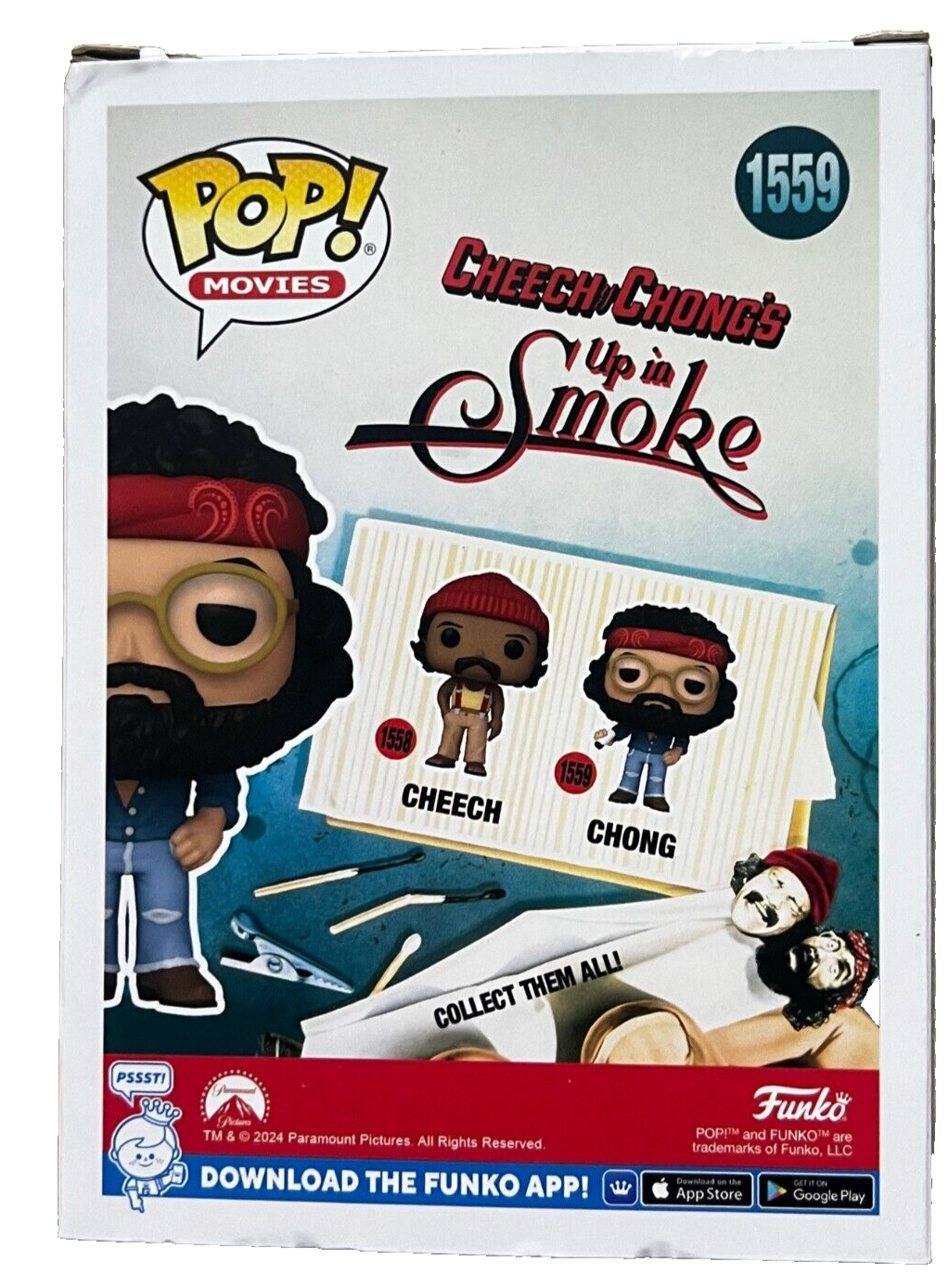 TOMMY CHONG signed  (UP IN SMOKE)  Damaged Funko Movie Pop 1559 BECKETT BP59486